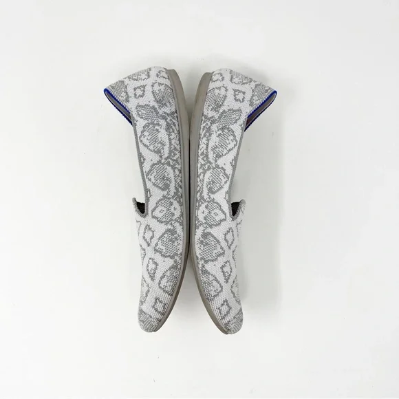 Rothy’s Slip-On Loafers Snake Skin Pattern Print Light Grey 8 - Picture 8 of 15